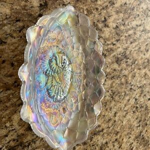 Iridescent Glass Decorative Tray